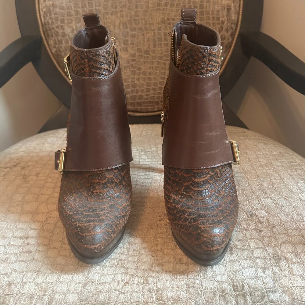 Michael Kors Embossed Python Ankle Boots- Size 9m - image 2